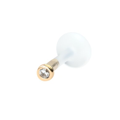 Labrete no 14 karātu zelta ar kristālu un PTFE stienīti