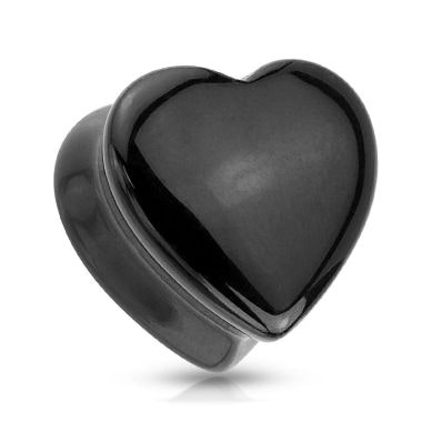 Plugs sirds formā no melnā oniksa