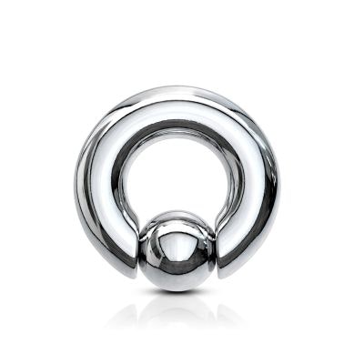 Pīrsingu gredzens ar satvertu pop-out lodīti - liela izmēra