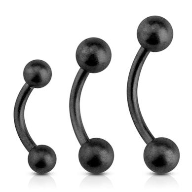 Izliekts stienītis matēti melns