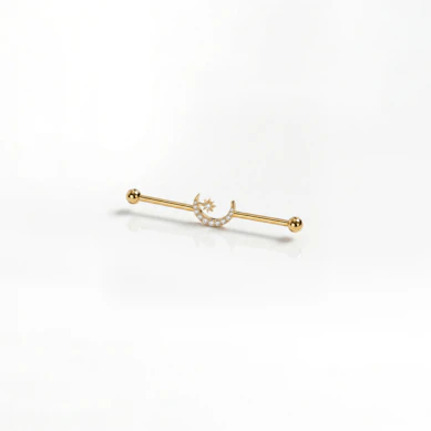 Industriālais stienītis no titāna ar mēnesi un zvaigzni