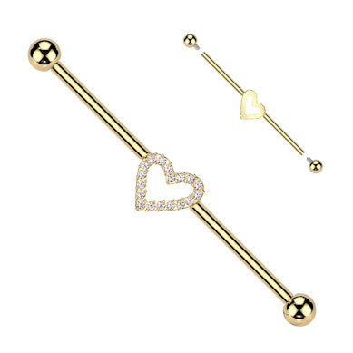 Industriālais stienītis no titāna ar sirds dekoru centrā