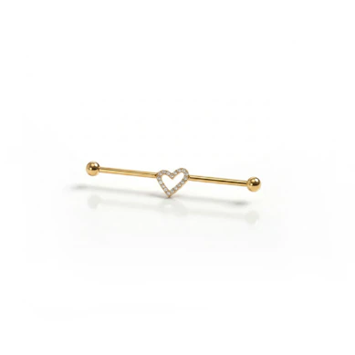 Industriālais stienītis no titāna ar sirds dekoru centrā