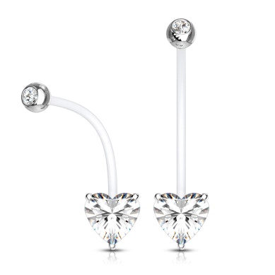 Nabas stienītis grūtniecēm no PTFE ar sirds formas kulonu