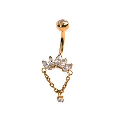 Titāna nabas stienītis ar marķīzes akmentiņiem un ķēdīti