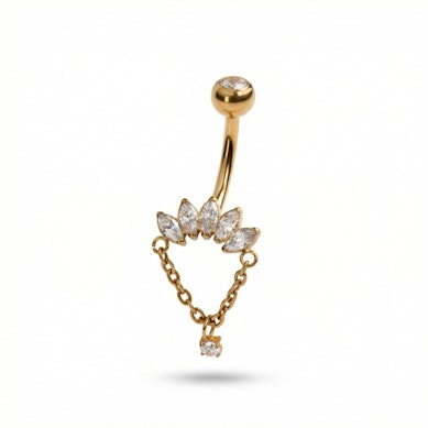 Titāna nabas stienītis ar marķīzes akmentiņiem un ķēdīti