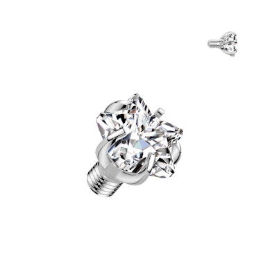 Mirdzošs zvaigznes formas dermal uzgalis no titāna