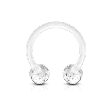 Pakaviņš no akrila ar spīdumiem pārklātiem uzgaļiem