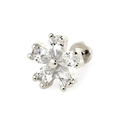 Labrete ar iekšējo vītni un piecām kristālu ziedlapiņām