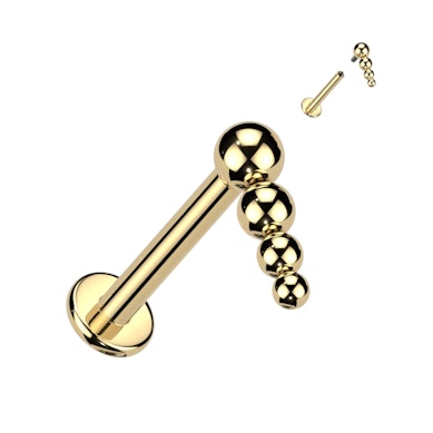 Labrete iekšēji vītņota no titāna ar lodīšu rindu dilstošā secībā