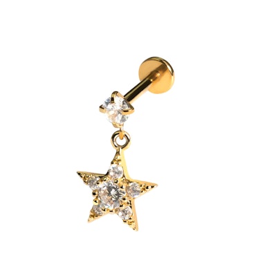 Labrete ar akmentiņiem rotātu zvaigznes piekariņu