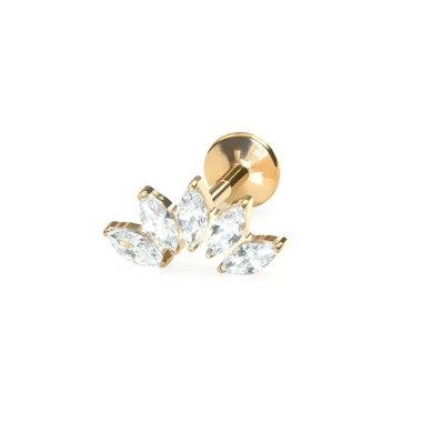 Izliekta labrete no titāna ar 5 akmentiņiem