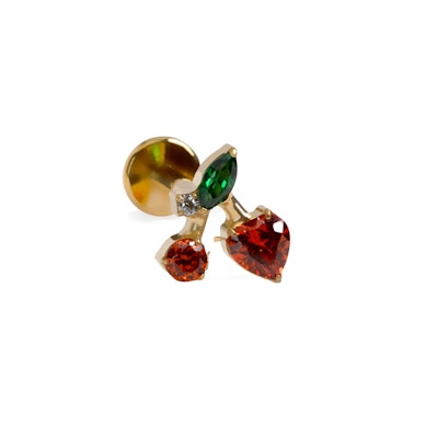 Ķirša formas labrete ar krāsainiem akmentiņiem