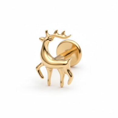 Titāna labrete ar ziemeļbrieža dizainu