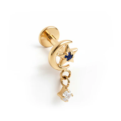 Titāna labrete ar mēnesi, zvaigzni un piekariņu