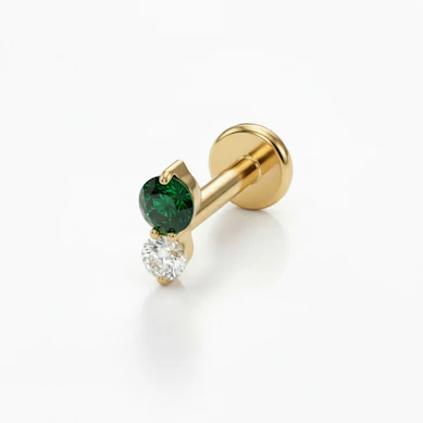 Smalka titāna labrete ar diviem akmentiņiem