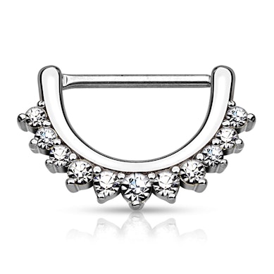 Krūtsgala klikeris ar kristāliem pusmēness formā