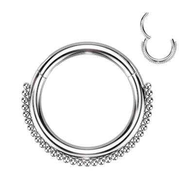 Pīrsingu gredzens ar enģīti un lodīšu rindu