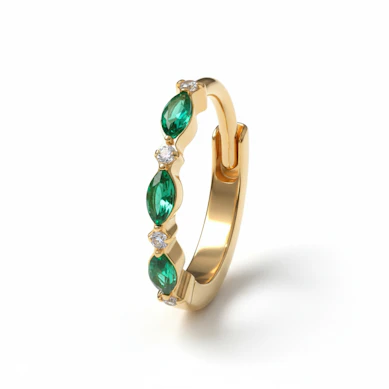 Pīrsingu gredzens no titāna ar krāsainiem akmentiņiem