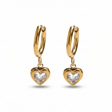 Pīrsingu gredzenu pāris ar sirds piekariņiem