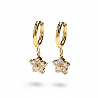 Pīrsingu gredzenu pāris ar ziedu piekariņiem