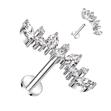 Labrete no titāna ar marķīzes slīpējuma kristālu kroni