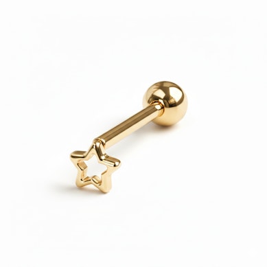 Mēles stienītis no titāna ar zvaigzni