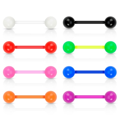 Mēles pīrsingi no Bioplastmasas