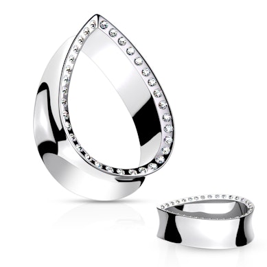 Tunelis asaras formā ar kristāliem rotātu apmali