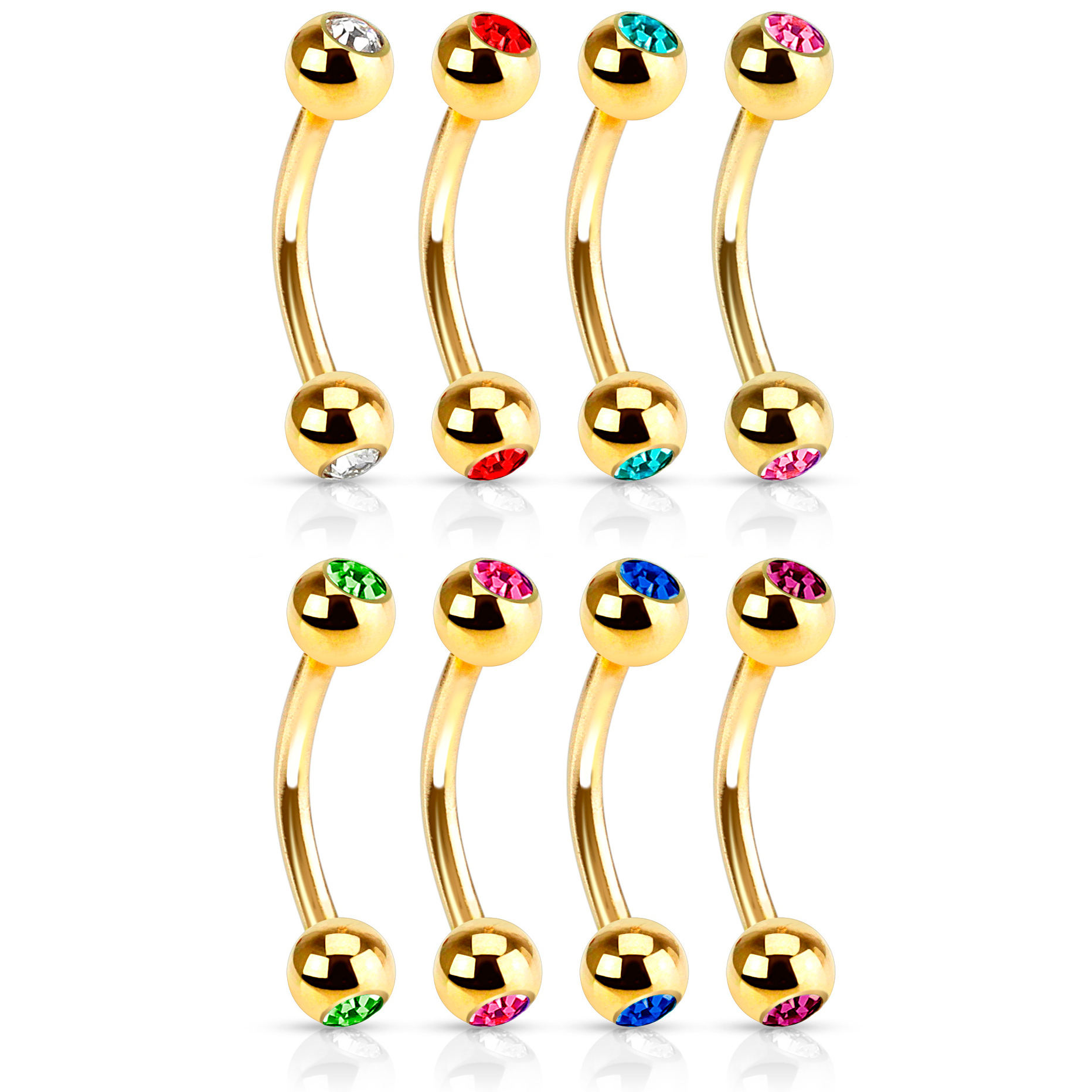 Izliekts stienītis apzeltīts un rotāts ar kristāliem