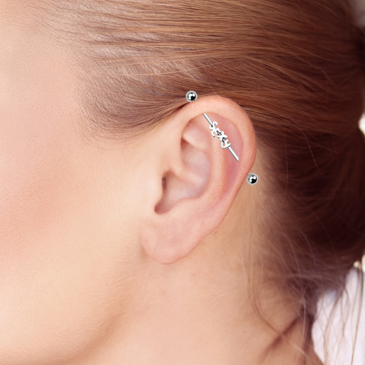 Industriālais stienītis ar tekstu