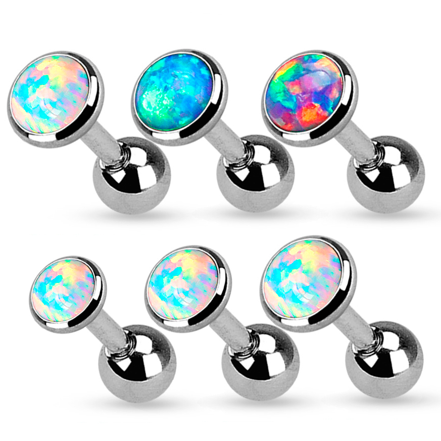 Auss pīrsinga komplekts ar opāla akmentiņu