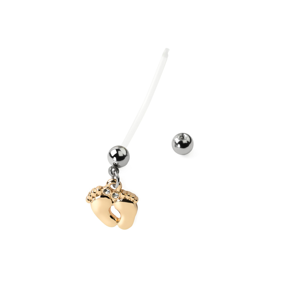 Nabas stienītis grūtniecēm ar spīdīgu pēdiņu piekariņu