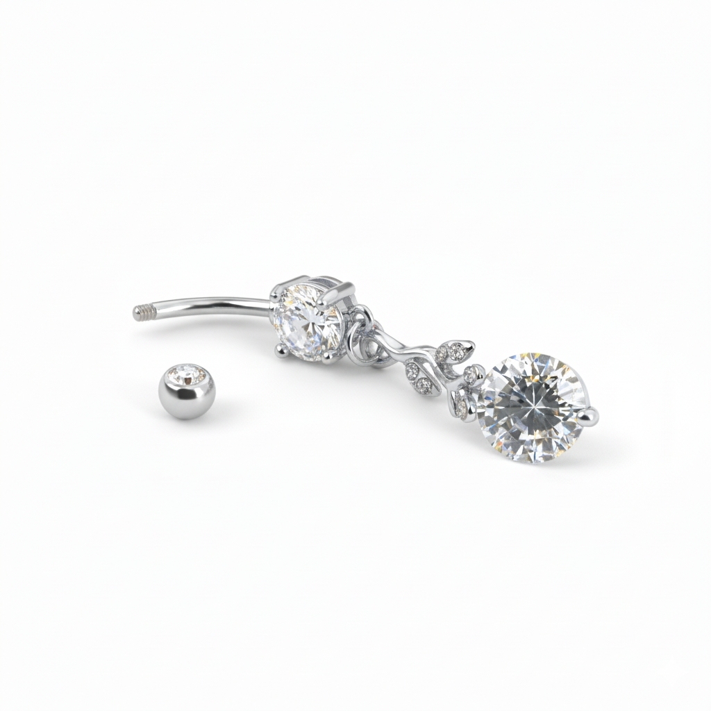 Nabas stienītis ar sazarotu kulonu un kristāliem