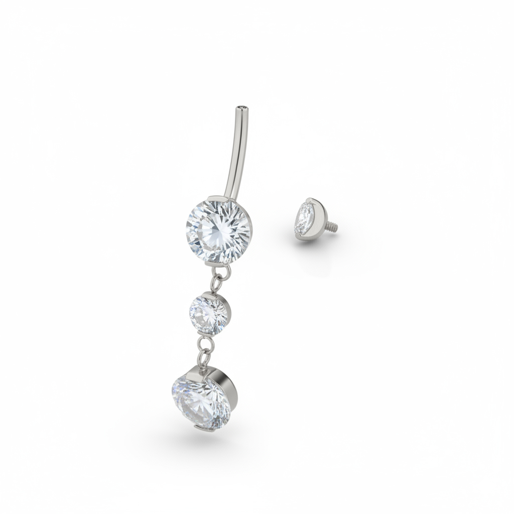 Nabas stienītis no titāna ar piekariņu