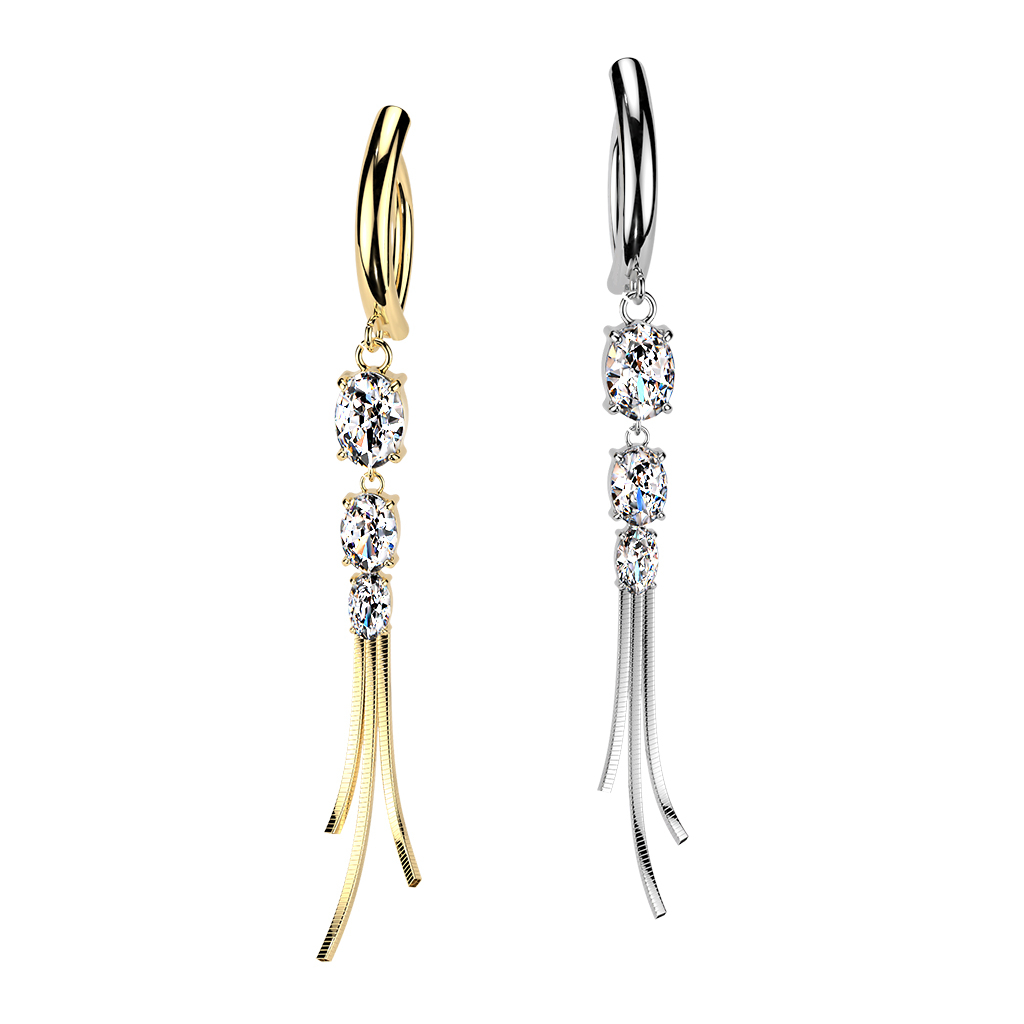 Nabas klikeris ar akmentiņiem un ķēdītēm