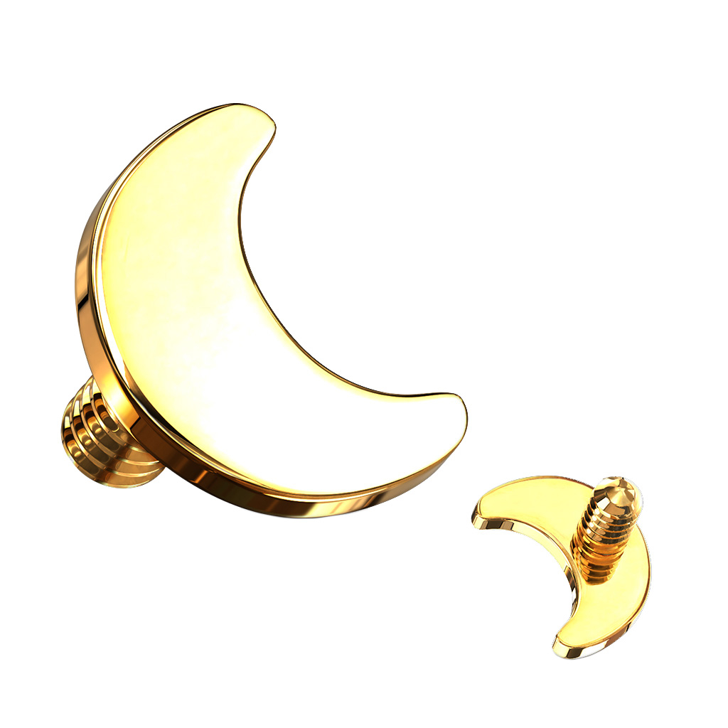 Mēness formas dermal uzgalis no titāna