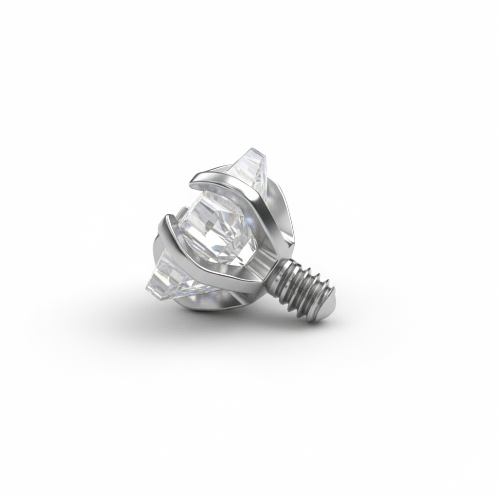 Mirdzošs zvaigznes formas dermal uzgalis no titāna