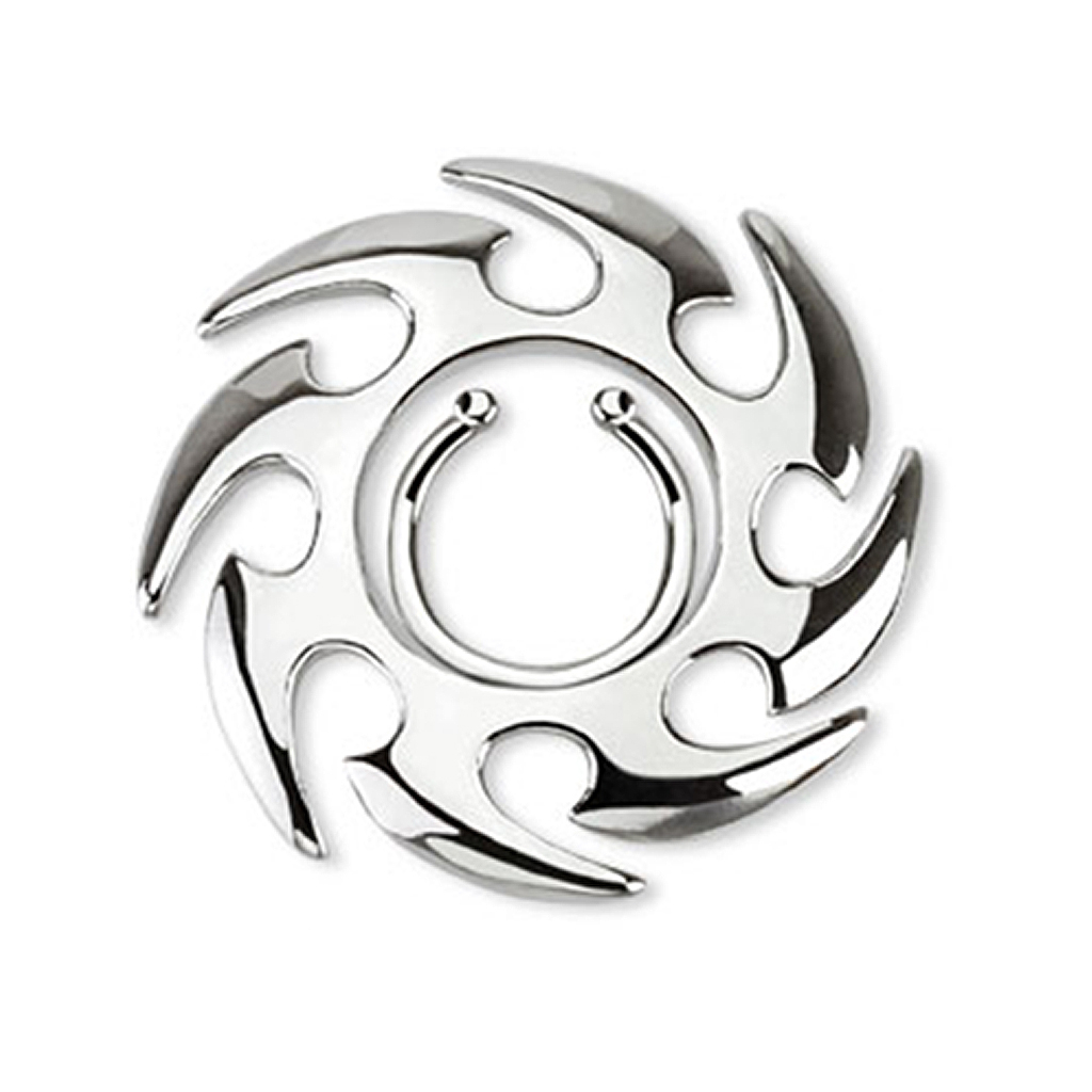 Viltus krūtsgala pīrsings ar tribal sauli