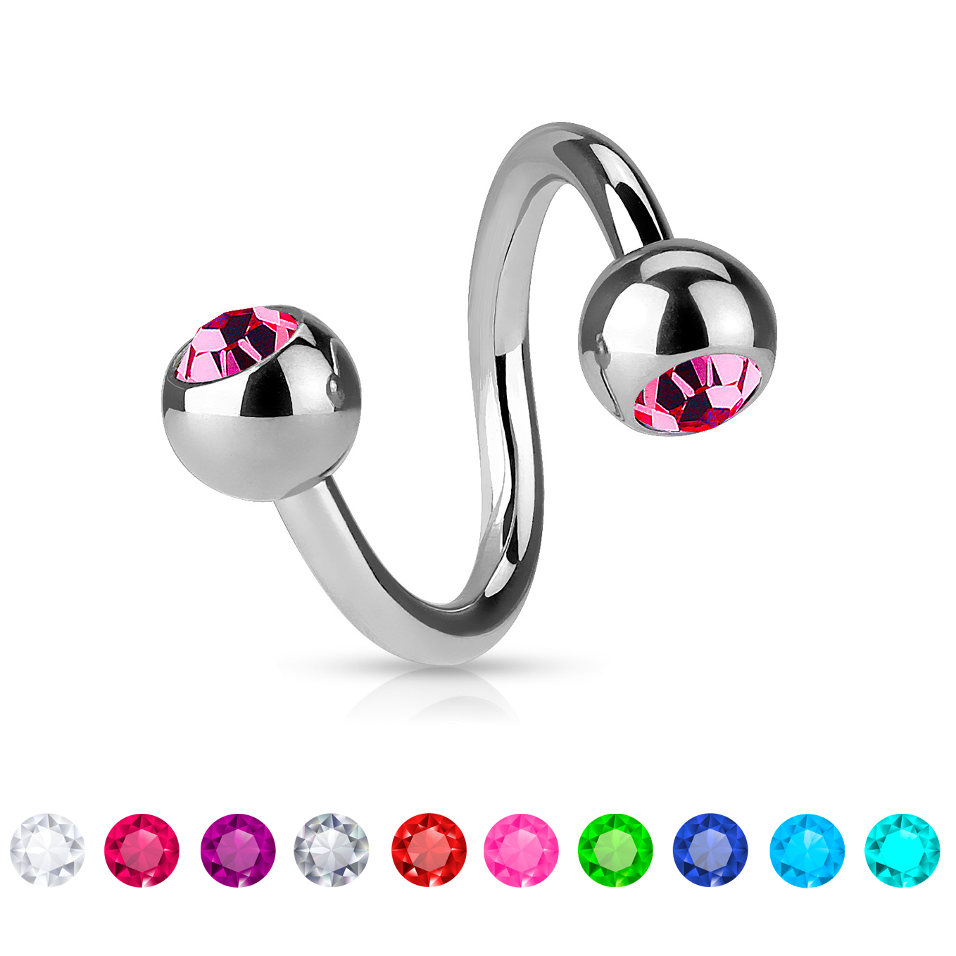 Izliekts riņķītis ar kristāliem