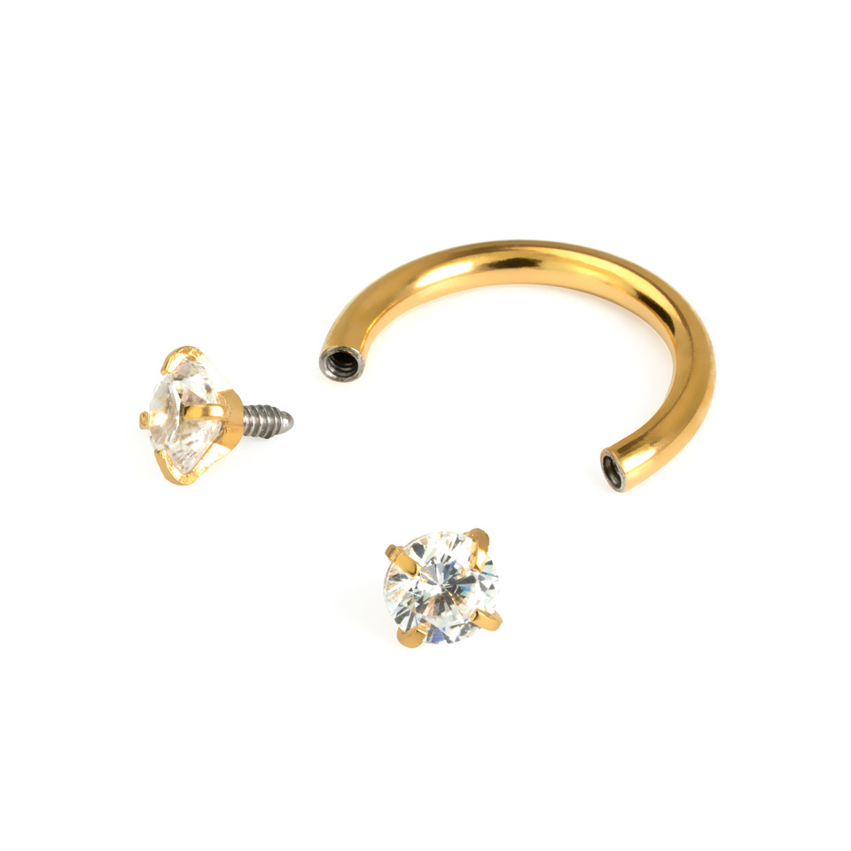 Pakaviņš iekšēji vītņots ar apaļiem kristāla uzgaļiem