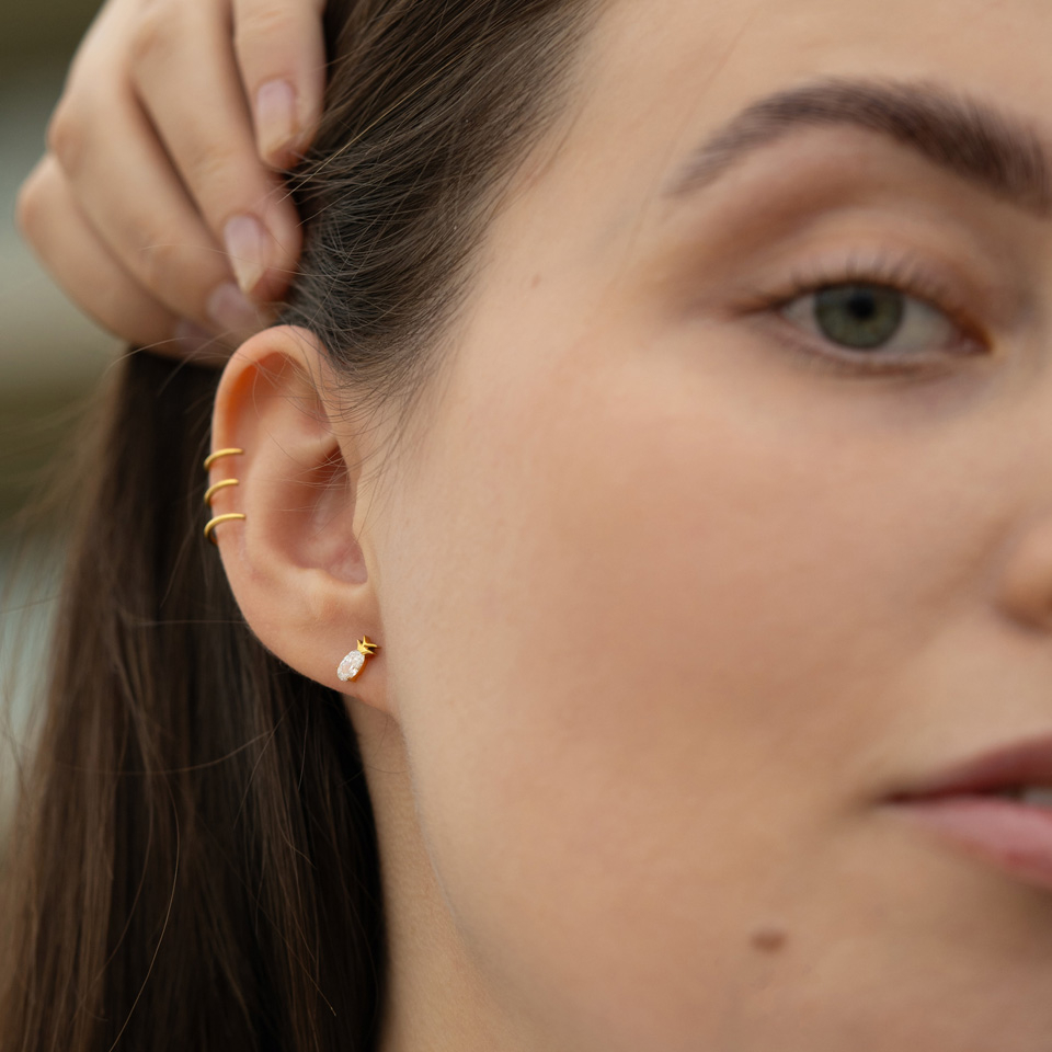 Labrete no titāna ar ananasa formas uzgali