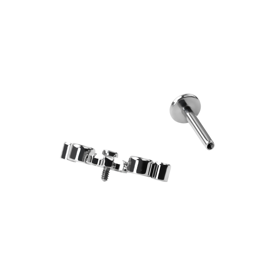 Labrete no titāna ar zieda motīvu un cirkonija akmentiņiem