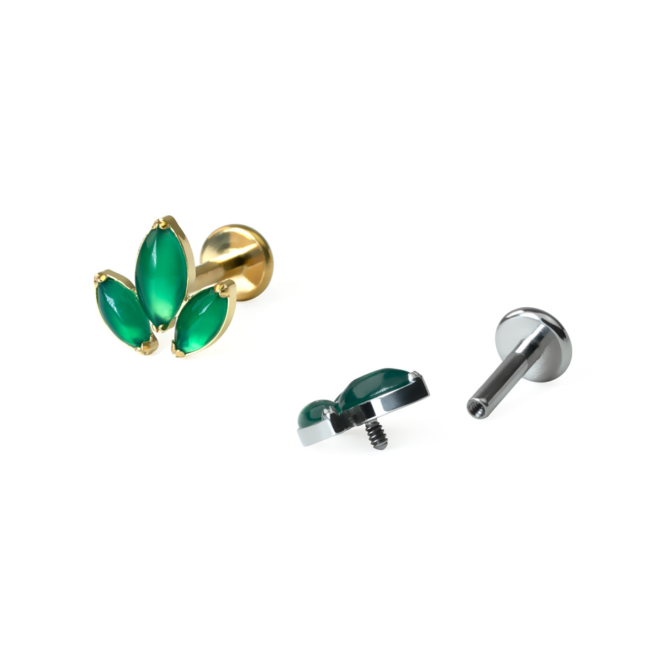 Titāna labrete ar trīs dabīgiem marķīzes slīpējuma akmentiņiem