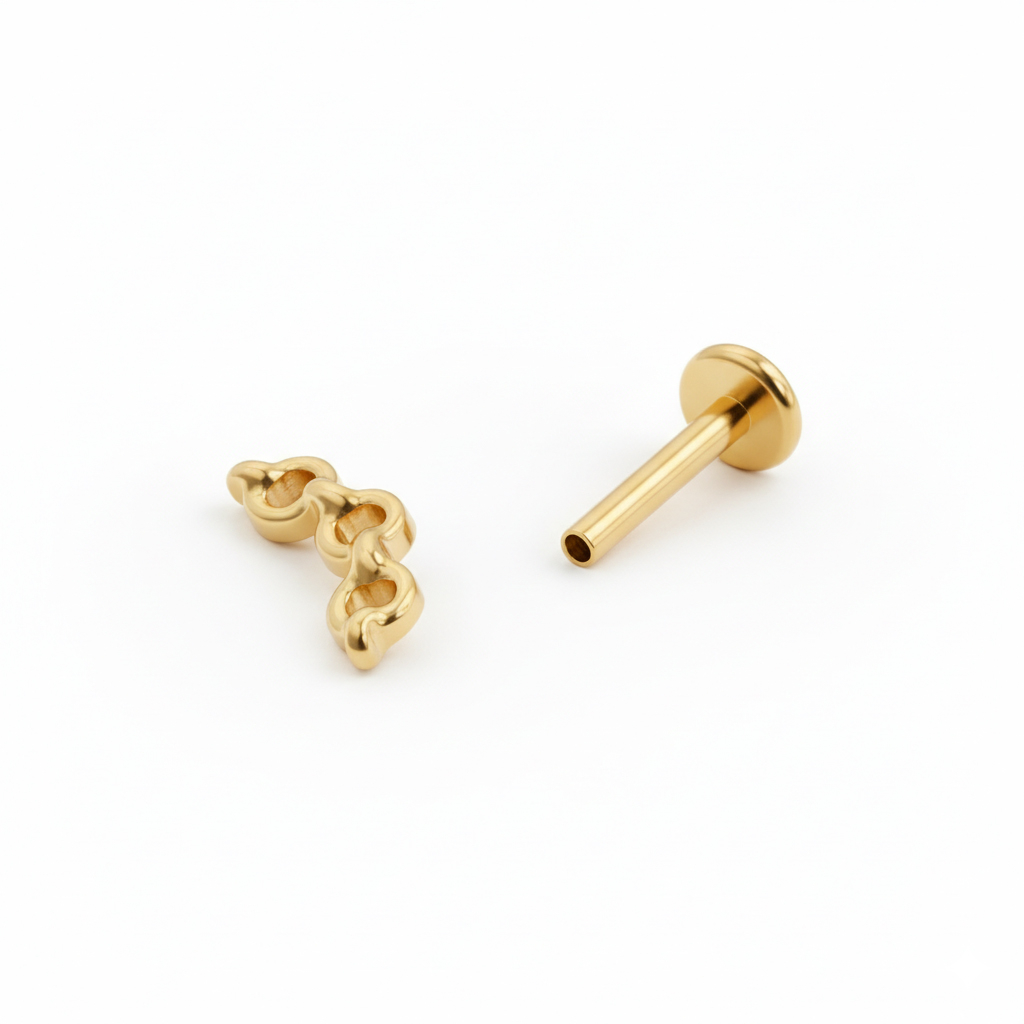 Titāna labrete ar ķēdes dizainu