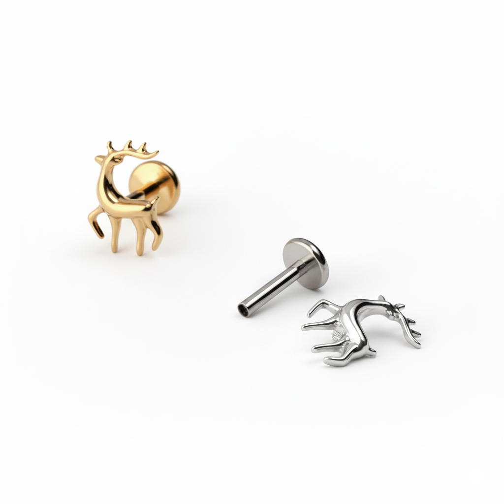 Titāna labrete ar ziemeļbrieža dizainu