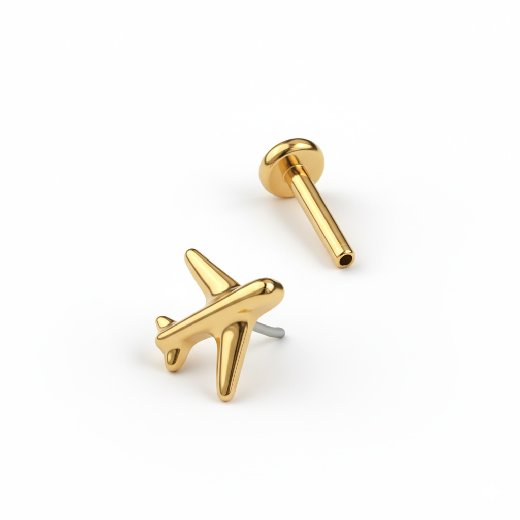 Titāna labrete ar lidmašīnas formas uzgali