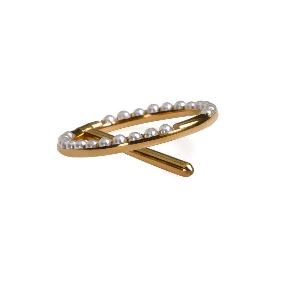 Ar pērlēm rotāts krūtsgala klikeris no titāna