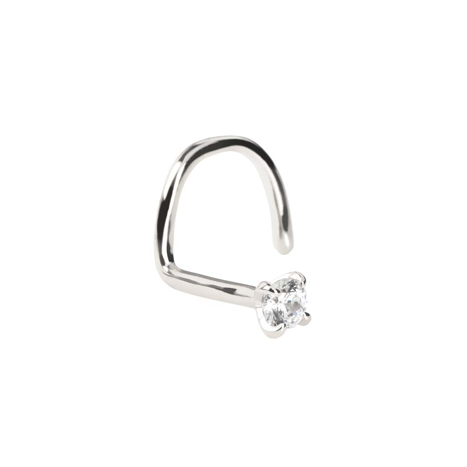 Deguna pīrsings no 14 karātu zelta ar kristāla akmeni