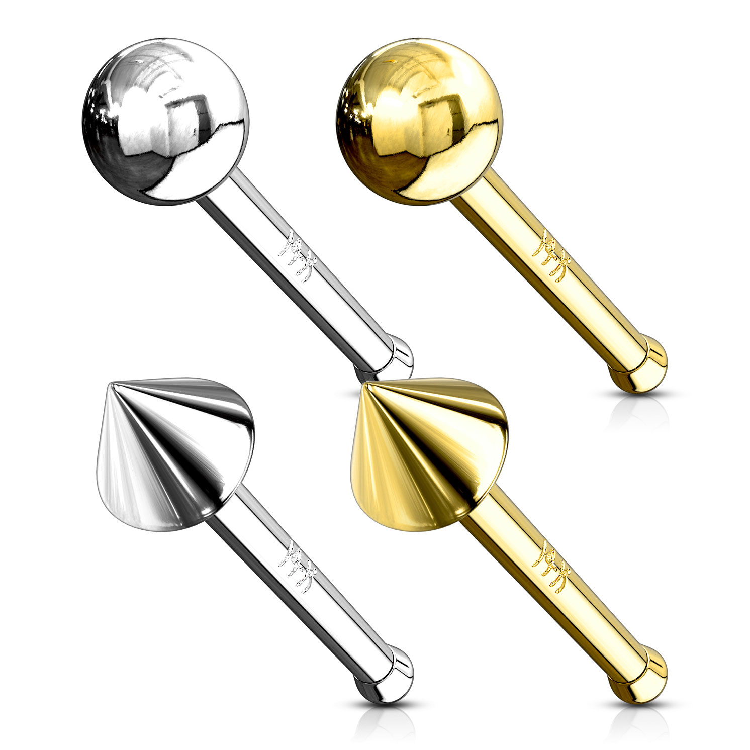 Deguna nagliņa no 14 karātu zelta ar dzeloni vai bumbiņu